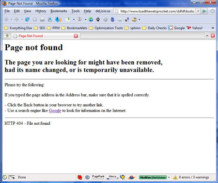 Generic 404 Redirect Page