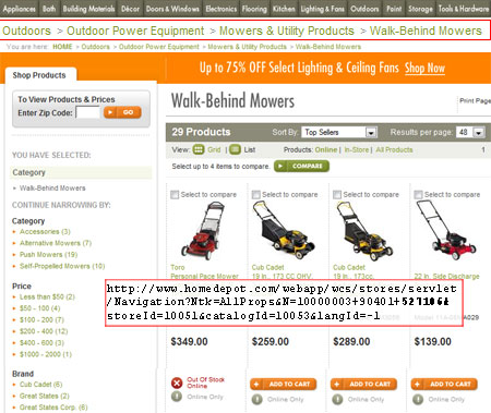 Home Depot Duplicate Categories