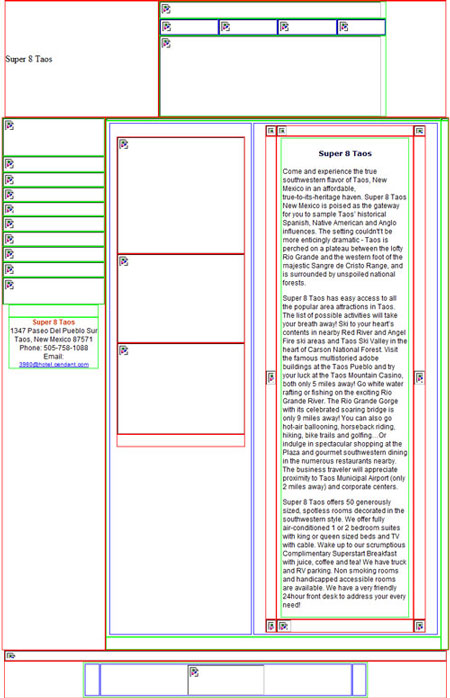 Snapshot of simple website outlining 13 tables